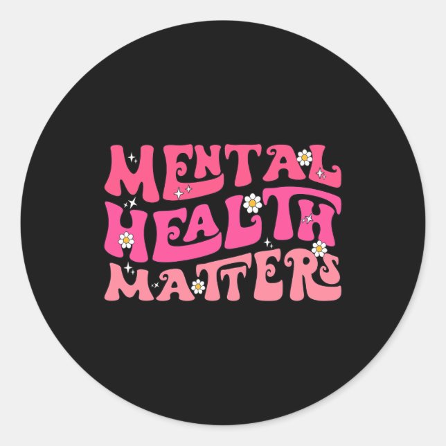 Health Problems Groovy Psychologist Therapy Squad  Classic Round Sticker (Front)