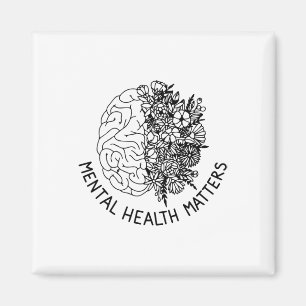 Health Problems Human Brain Flowers Health Awarene Magnet