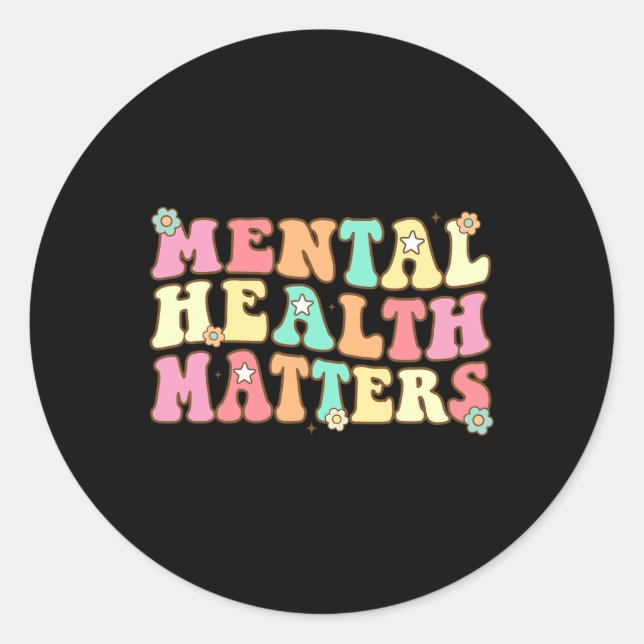 Health Problems Human Brain Illness Awareness Men  Classic Round Sticker (Front)