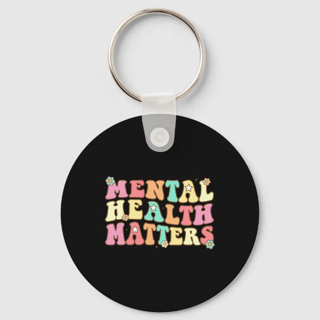 Health Problems Human Brain Illness Awareness Men  Key Ring (Front)