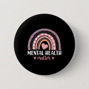 Health Problems Leopard Heart Pink Rainbow Awarene 6 Cm Round Badge