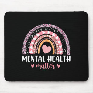 Health Problems Leopard Heart Pink Rainbow Awarene Mouse Pad