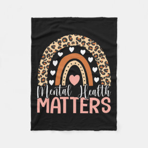 Health Problems Leopard Print Boho Rainbow Awarene Fleece Blanket