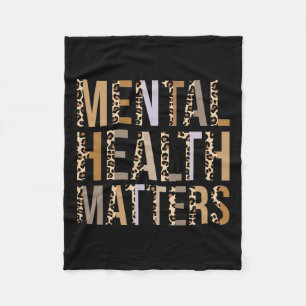 Health Problems Leopard Print Mental Awareness Mon Fleece Blanket