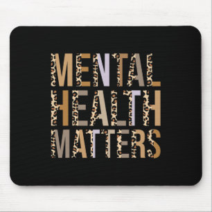 Health Problems Leopard Print Mental Awareness Mon Mouse Pad