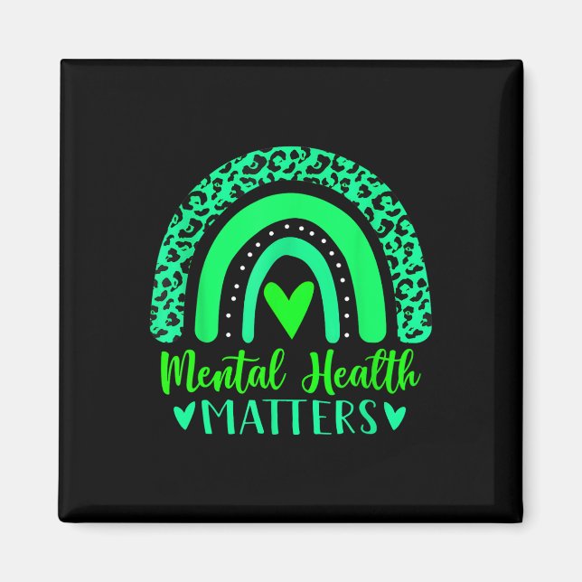Health Problems Mental Awareness Leopard Rainbow W Magnet (Front)