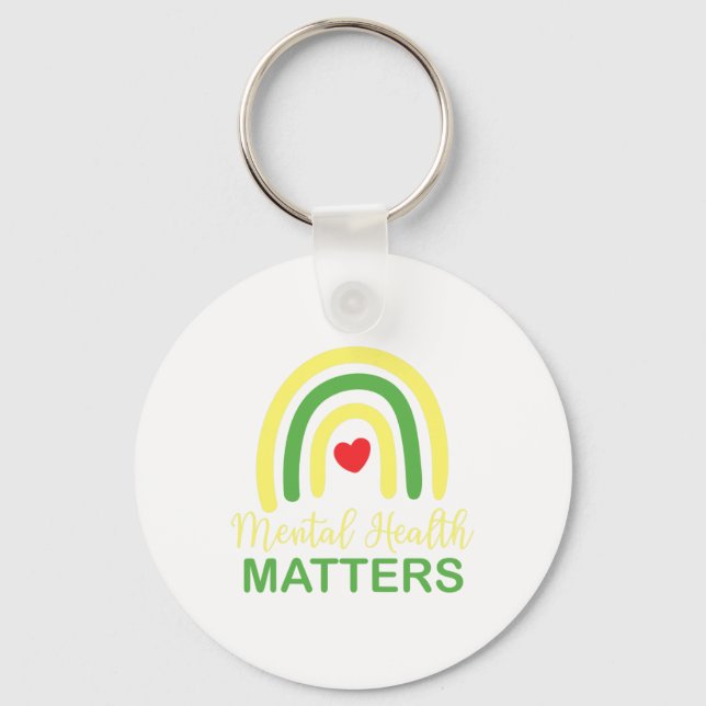 Health Problems Rainbow Retro National Awareness M Key Ring (Front)