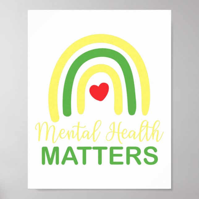 Health Problems Rainbow Retro National Awareness M Poster (Front)
