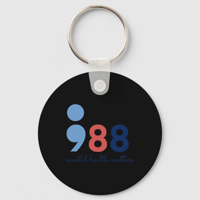 Health Problems Semicolon Suicide Hotline Preventi Key Ring (Front)