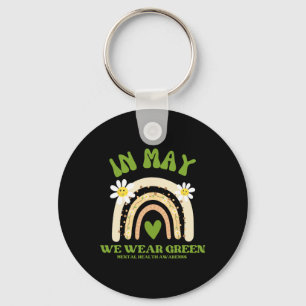 Health Problems We Wear Green Mental Health Awaren Key Ring