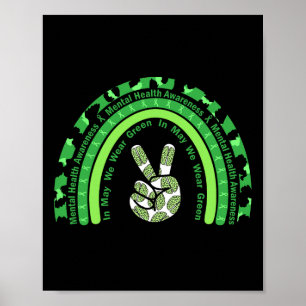 Health Problems We Wear Green Mental Health Awaren Poster