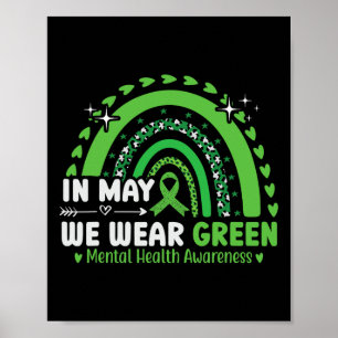 Health Problems We Wear Green Mental Health Awaren Poster