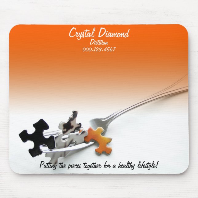 Health Puzzle Concept Orange Ombre Template  Mouse Pad (Front)