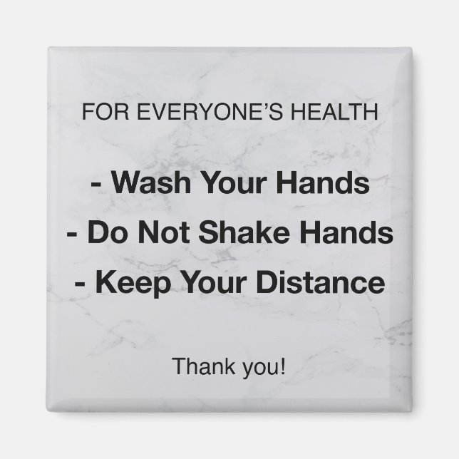 Health Rules | Disease Prevention Magnet (Front)