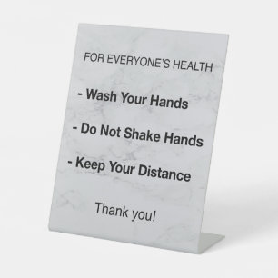 Health Rules Disease Prevention Pedestal Sign