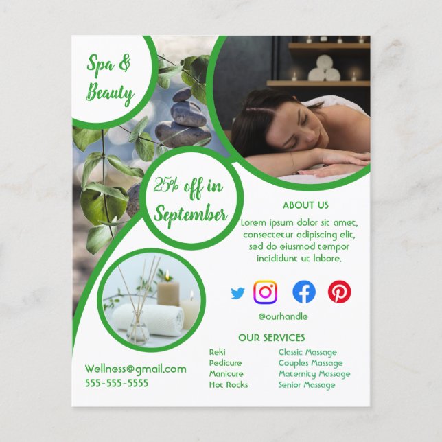 health spa poster flyer wellness centre gym fit (Front)