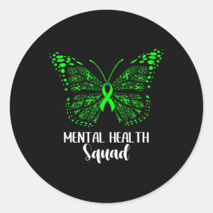 Health Squad Appreciation Day Butterfly Women For  Classic Round Sticker