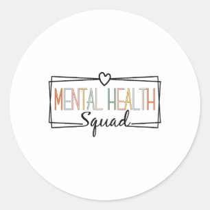 Health Squad Brain Illness Mental Health Awareness Classic Round Sticker