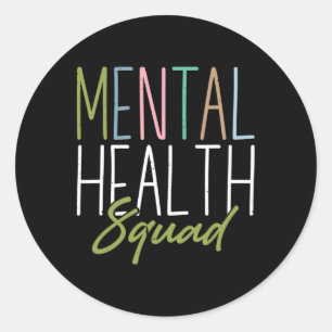 Health Squad Mental Health Awareness  Classic Round Sticker