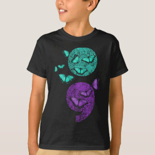Health Suicide Awareness Semicolon Butterflies  T-Shirt