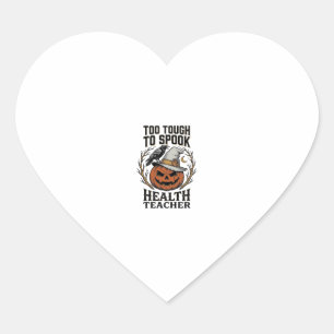 Health Teacher Halloween Shirt Vintage Engraved Pu Heart Sticker