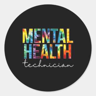 Health Technician Appreciation Day Tie Dye Women W Classic Round Sticker