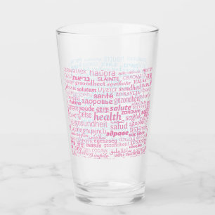 Health Text Glass Multilingual - Choose Colour