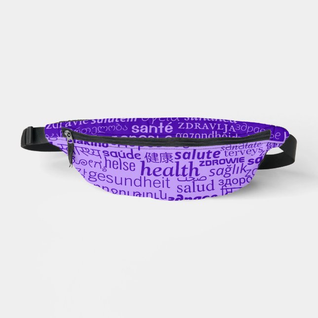 Health Text Multilingual Fanny Pack Choose Colours (Front)