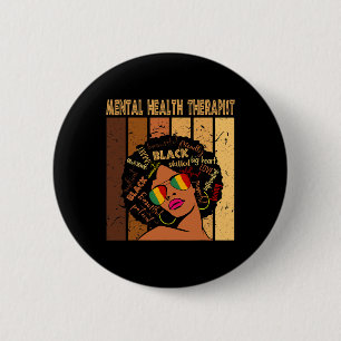 Health Therapist Afro Women Black History Month 1  6 Cm Round Badge