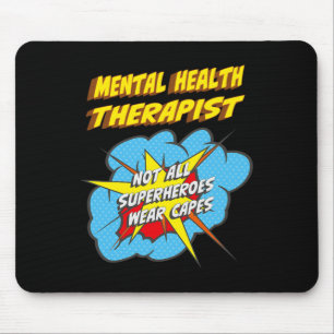 Health Therapist Fun Superhero Job Mouse Pad