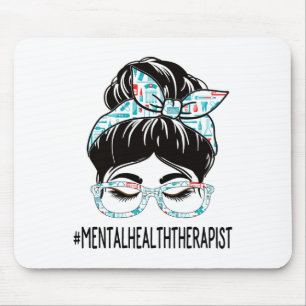 Health Therapist Week Appreciation Women Messy Bun Mouse Pad