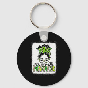 Health Warrior Messy Bun Mental Health Problems Key Ring