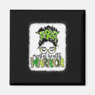 Health Warrior Messy Bun Mental Health Problems Magnet