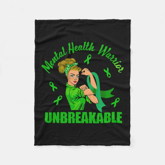 Health Warrior Unbreakable Awareness Strong  Fleece Blanket (Front)