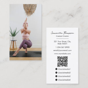 Health Wellness Influencer Content Creator Photo Business Card