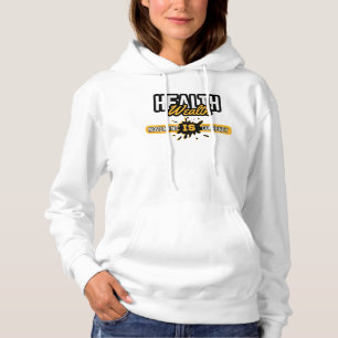Health x Wealth Movement Bold Yellow Manifesto Hoodie