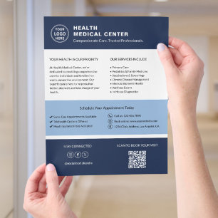 Healthcare Clinic Doctor Custom Logo QR Code Flyer
