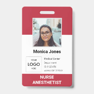 Healthcare Employee Photo ID Red Badge