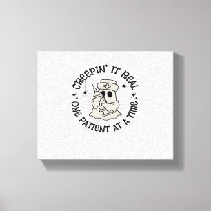 Healthcare Halloween, Creeping It Real One Patient Canvas Print