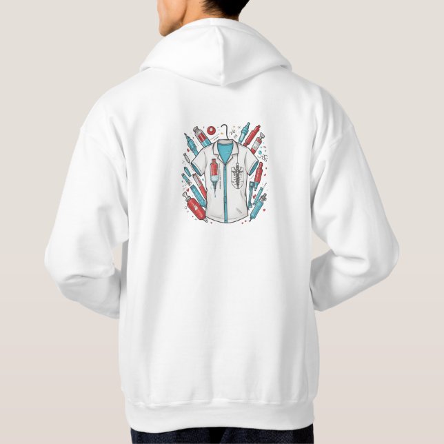 Healthcare Hero Hoodie – Vial & Syringe Art (Back)