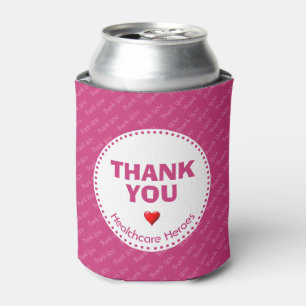 Healthcare Heroes THANK YOU Customisable PINK Can Cooler