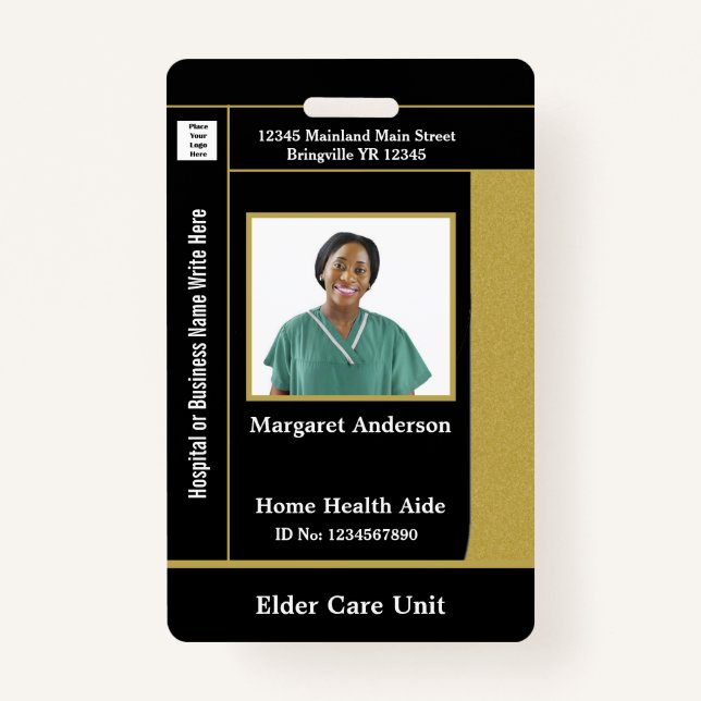 Healthcare Hospital Worker ID Identification Card  ID Badge (Front)