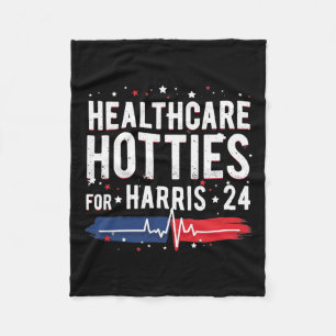 Healthcare Hotties For Harris 24 Quote Design  Fleece Blanket