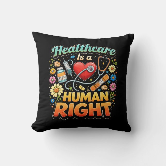 Healthcare Is a Human Right Cushion (Front)