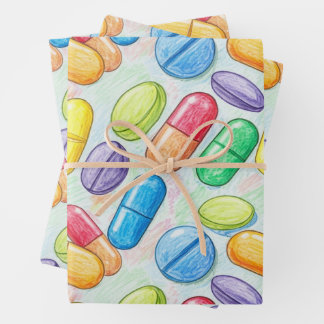 Healthcare & Pharmacy Colourful Capsule Wrapping Paper Sheet
