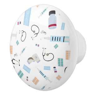 Healthcare Physician Medical Supplies Pattern Ceramic Knob