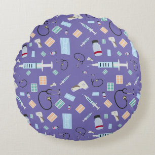 Healthcare Physician Medical Supplies Pattern Round Cushion
