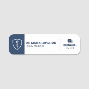 Healthcare Professional Bilingual Medical Modern Name Tag
