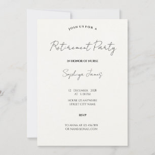Healthcare Retirement Celebration Minimal Medical  Invitation