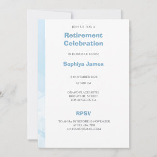 Healthcare Retirement Modern Blue invitation